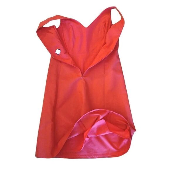 J. Crew Matte Red Fit And Flare V Neck Midi Cocktail Dress Size 8 - Picture 15 of 16